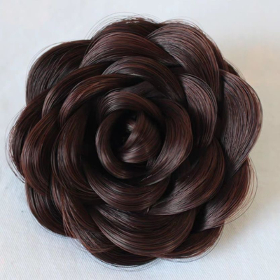 丸子头假发陈都灵同款玫瑰花发夹洛丽塔造型一夹即可氛围感假发包