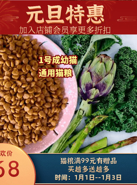 阿幸素食宠粮 1号纯素成幼猫通用猫粮/亮皮毛助消化排毛球/5斤