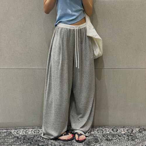 n9夏季慵懒风高腰显瘦阔腿裤女