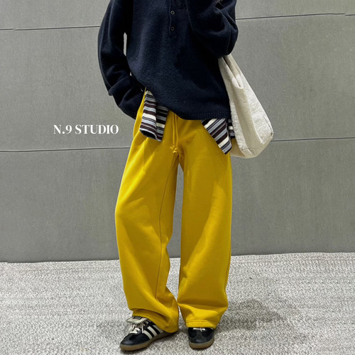 N9加绒高腰阔腿休闲裤女秋新