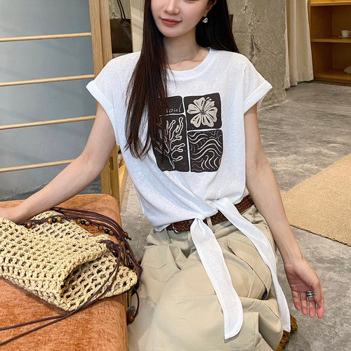 夏季新款印花宽松显瘦短袖T恤女