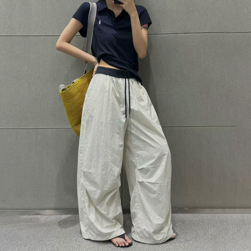 N9高腰阔腿女夏显瘦透气休闲裤