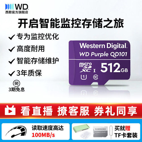 WD内存卡家用摄像头c10车载视频