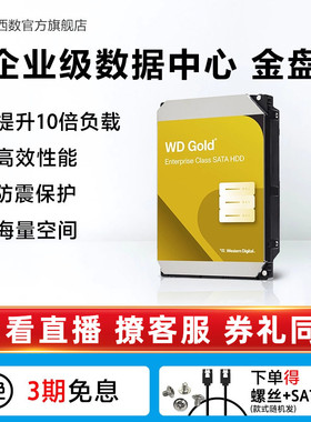 WD西部数据12T机械硬盘10t服务器16T 18T 24T西数金盘20T数据中心