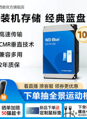 WD西部数据10t机械硬盘10tb台式机电脑蓝盘CMR SATA接口7200转