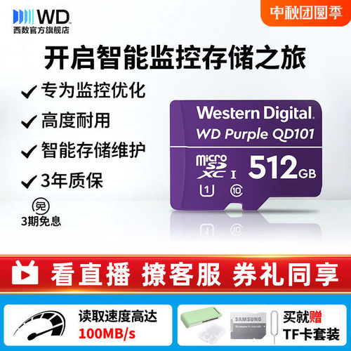 WD内存卡家用摄像头c10车载视频