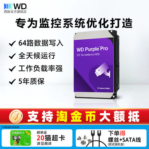 西部数据监控专用22T机械硬盘