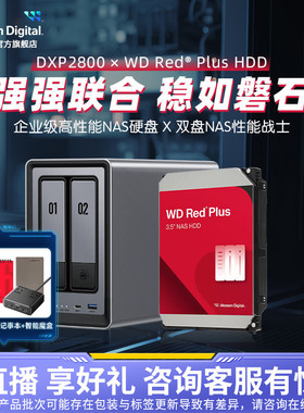 WD西部数据私有云绿联DXP2800双盘位NAS家用家庭网络存储器主机文件个人云硬盘扩容