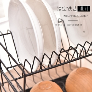 厨房晾碗筷碗碟沥水架两层餐具碗盘收纳架放碗置物架家居用品大