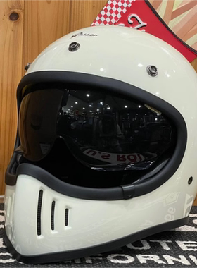 台湾gallop摩托车机车复古小盔体越野山车骑行头盔内置墨镜山车帽