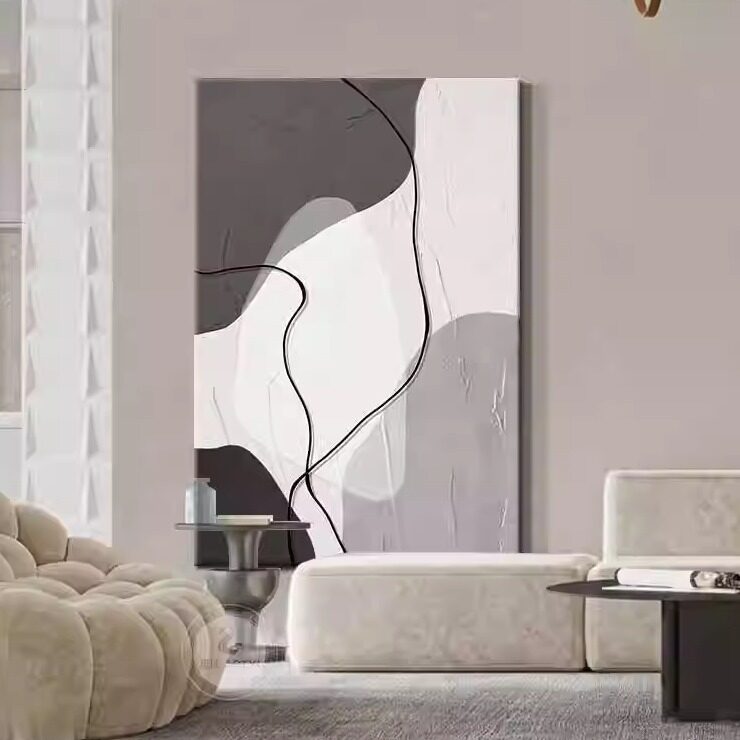 FY.ART现代极简手绘落地画现代装饰画