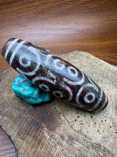 西藏天珠象雄天珠藏传十六眼天珠朱砂胖珠原石页岩天降石