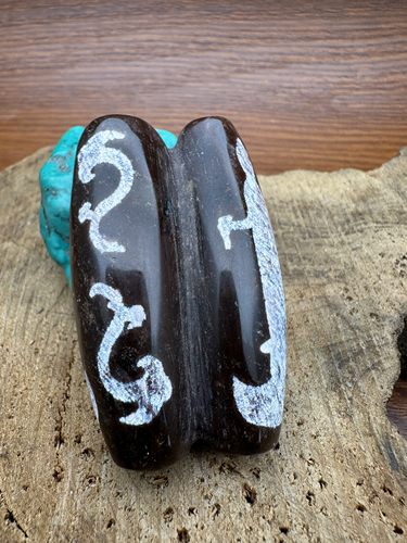 西藏天然天珠象雄天珠藏传如意观音供珠九眼页岩天降石朱砂包邮