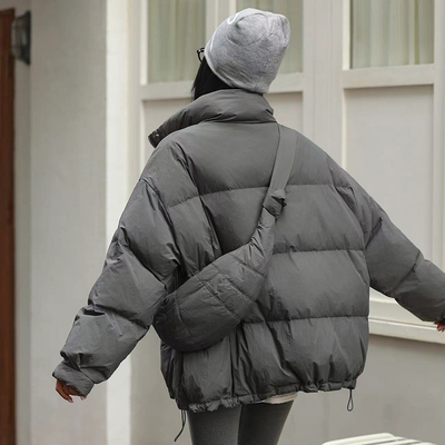 灰色短款挎包羽绒服女冬季2025新