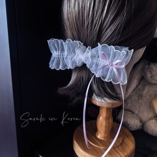 Korea韩国 超甜蜜立体蝴蝶结丝带可爱弹簧顶夹发夹 Sarah