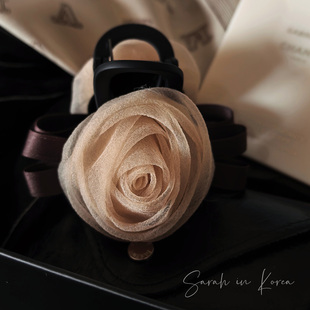 超温柔 Sarah Korea韩国 店主自留 虾色玫瑰花苞中号发抓半抓