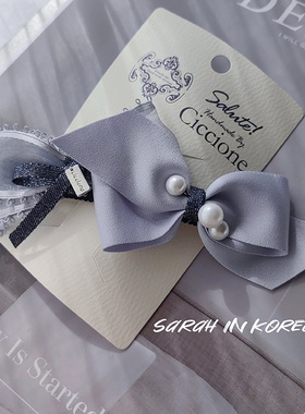 Sarah in Korea韩国 2025春夏CICI家的淡蓝色弹簧夹半夹顶夹