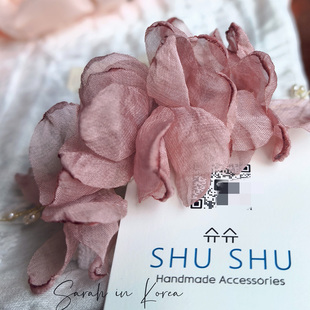Korea韩国 苏家春夏蔷薇粉手工花瓣刘海侧面小发夹半夹 Sarah