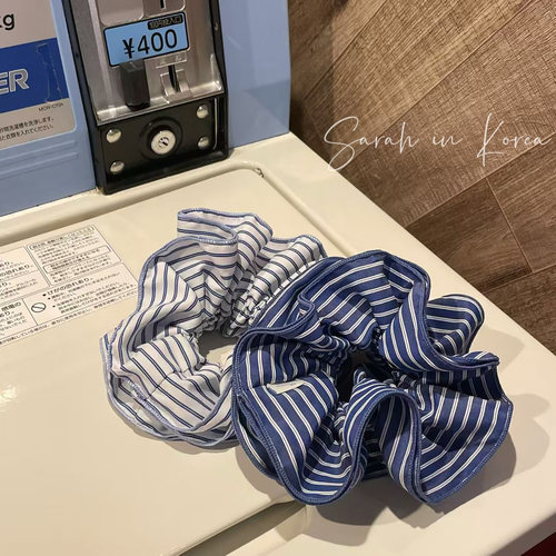 Sarah in Korea韩国 Trois de LEI东大门法式温暖条纹发圈大肠圈