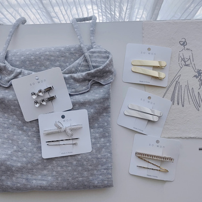 Sarah in Korea韩国 两件套刘海侧面鸭嘴夹边夹 包邮推荐