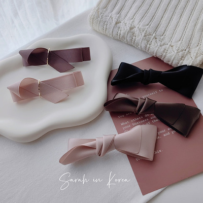 Sarah in Korea韩国 2025螺纹丝带缎带蝴蝶结弹簧夹刘海侧面边夹