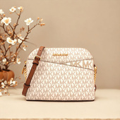 MK女包 店长推荐 PVC配皮老花斜挎单肩链条包轻奢通勤包贝壳包