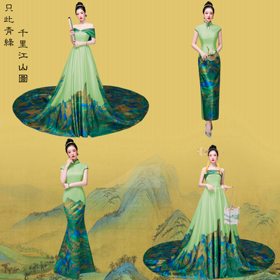 2025缎面只此青绿演出服千里江山