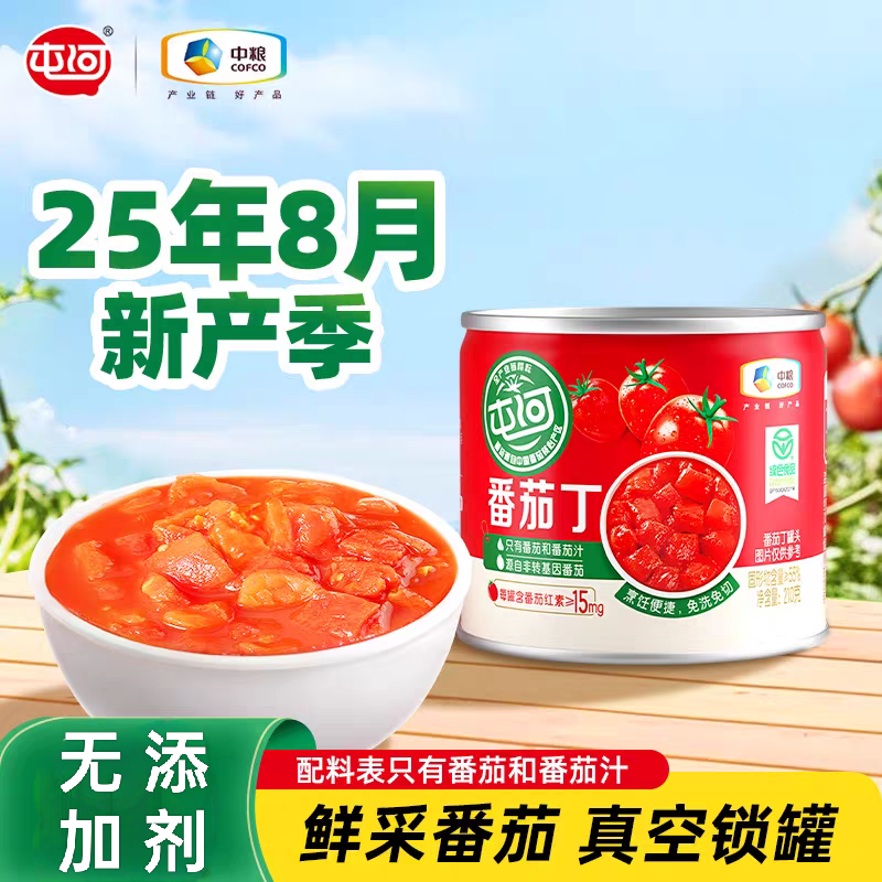 屯河新疆番茄丁罐头冠农番茄丁