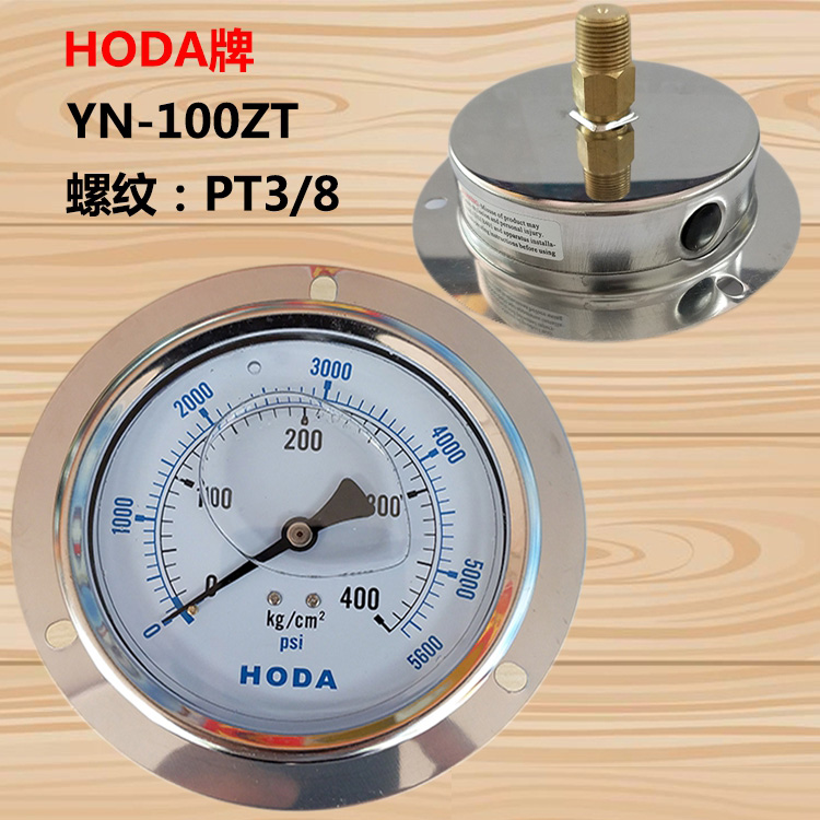 HODA轴向带边耐震压力表250kg