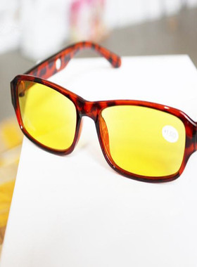 磁疗老花眼镜放大增光夜视老花镜看小字中老年老化镜黄色镜片包邮