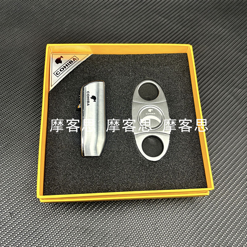 不锈钢雪茄剪打火机套装礼盒