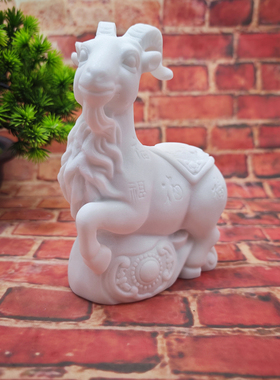 十二生肖鸡羊蛇仿石雕汉白玉工艺品属相生肖鸡羊蛇摆件家装饰品