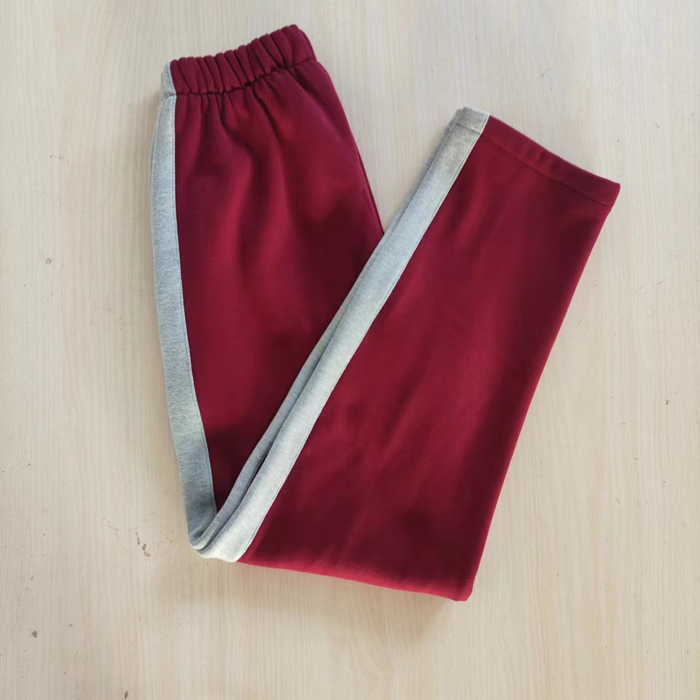 酒红学生校服长裤子四季款可定做