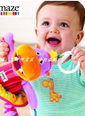 Lamaze拉玛玩具泽蝴蝶婴儿车床挂带牙胶摇铃响纸安全镜BB叫