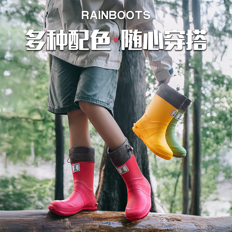 束口可折叠防水防滑耐磨雨靴水鞋