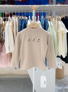 冬季新款imau奕玛女小童装加绒德绒儿童高领打底衫T恤48SF235111