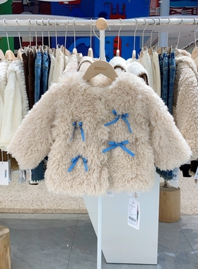 冬季新款imau奕玛专柜正品女小童装儿童羊羔绒外套48SF113118