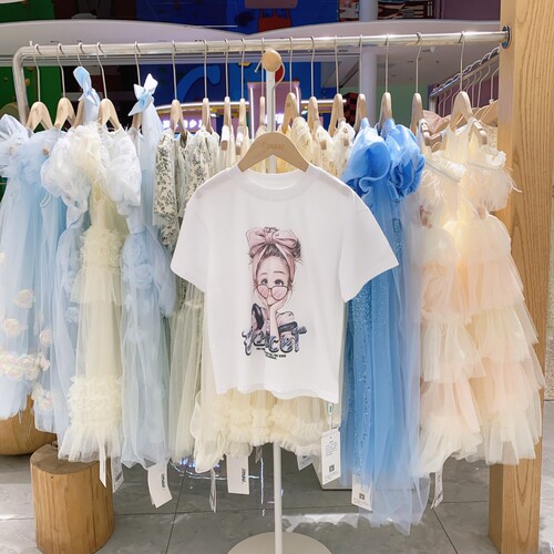 夏季新款imau奕玛童装女大童卡通儿童休闲女孩短袖T恤56LF235300