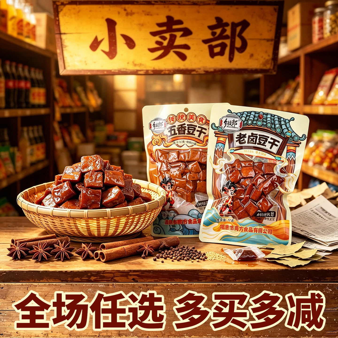 乡牧郎五香干老卤豆干72g*10包卤豆腐干温州风味休闲卤味小吃零食