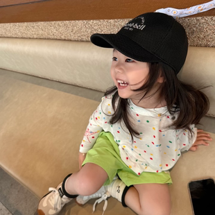 女童长袖t恤薄款防晒衣2026夏季新款女宝宝洋气时髦百搭涂鸦上衣