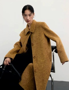 LION&CAT秋冬高级感双面羊绒翻领大衣女赫本风通勤百搭外套