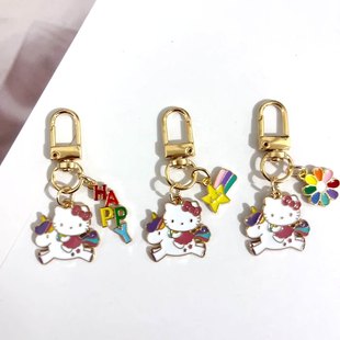 hellokitty可爱独角兽凯蒂猫钥匙扣创意汽车小挂件U盘airpods挂饰