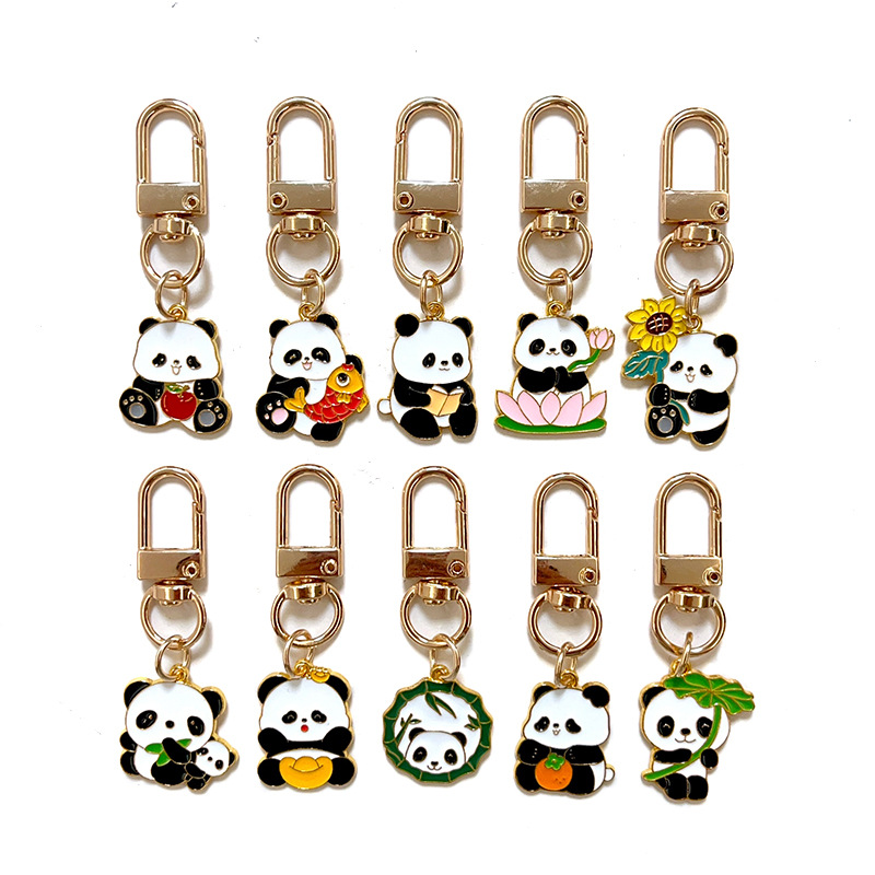 四川成都大熊猫基地纪念品手机耳机U盘吊坠国潮小礼物钥匙扣挂件
