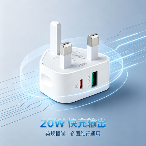英规充电器AC适配器英标插头UK英制叉头三脚冲USB PD适用苹果安卓