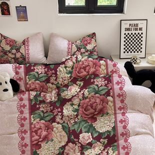 牡丹国花国风绮丽花梦加厚双面牛奶绒床品三四件套珊瑚绒秋冬保暖