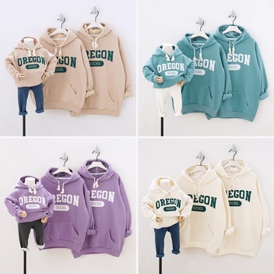 亲子装秋冬卫衣一家三口洋气长袖