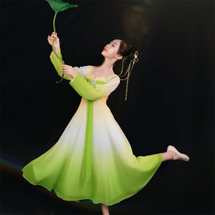 江南可采莲演出服女儿童古典舞练功服鱼戏莲叶间入莲间池上舞蹈服