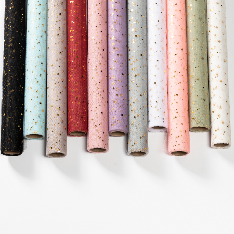 星月纱星星纱月亮纱花束包装纱鲜花包花纱网纱卷花艺花店包花材料