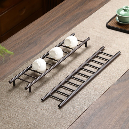 竹制梯形杯架沥水茶具架