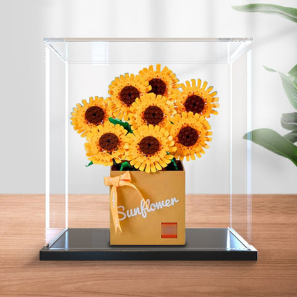 适用40524/40460玫瑰花向日葵创意系列花束收纳亚克力展示盒
